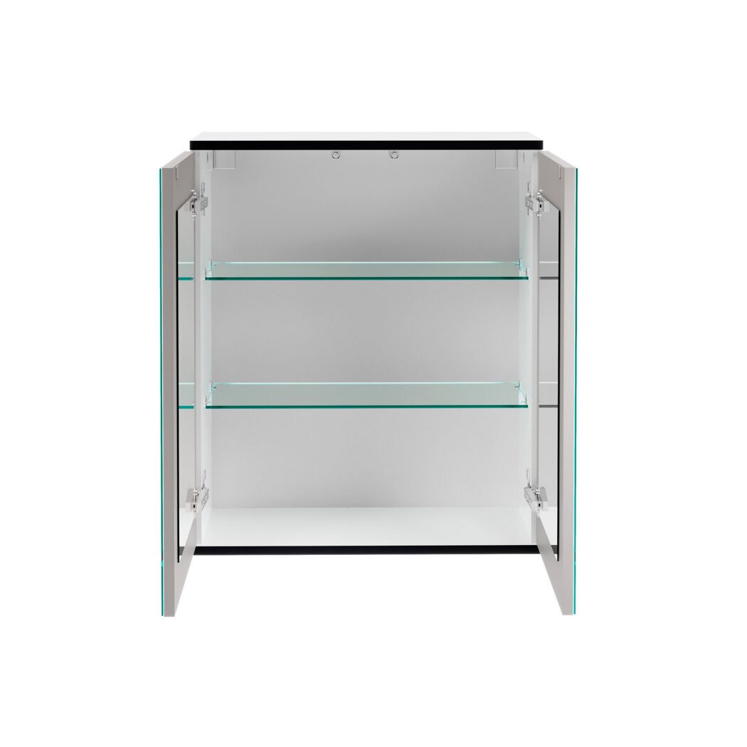 Offener Spiegelschrank mit Glasböden