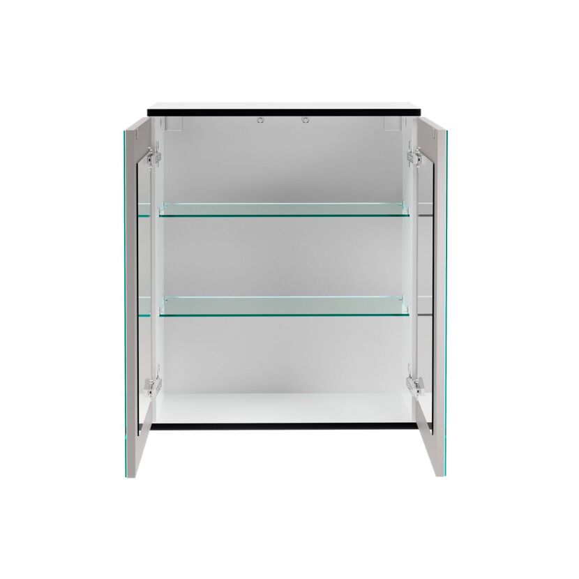 Offener Spiegelschrank mit Glasböden