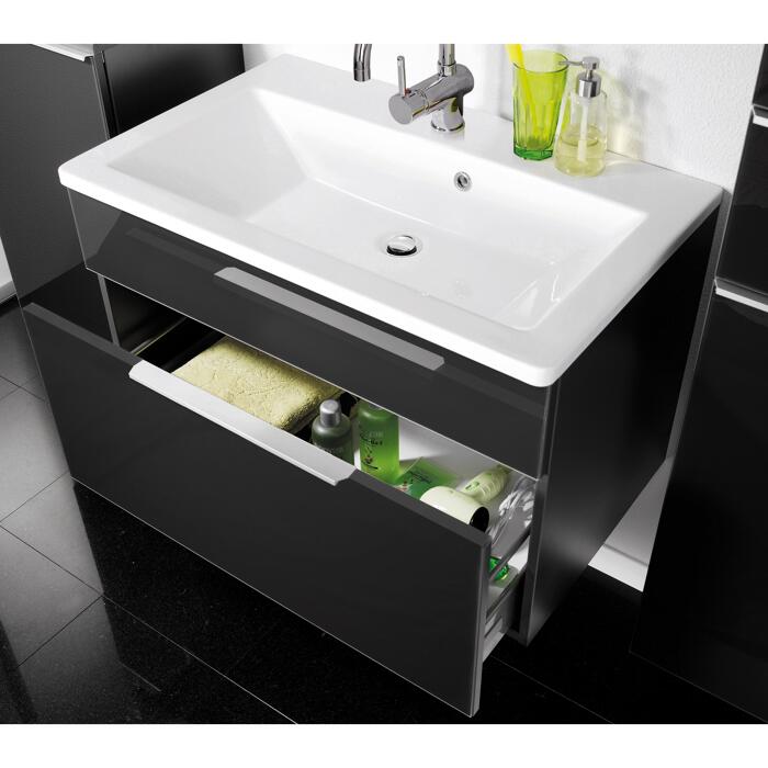 Fackelmann Waschtischunterschrank 'Kara' anthrazit 79,5 x 59 x 49 cm