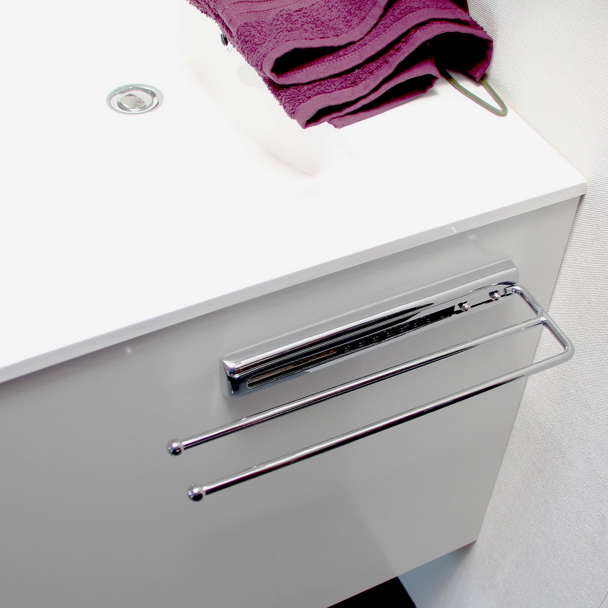 Handtuchhalter verchromt glänzend ausziehbar, 2-armig + product picture
