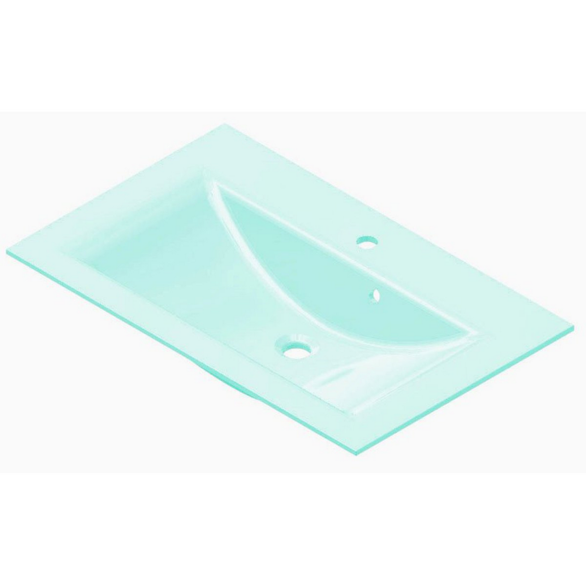 Glasbecken mintgrün 80 x 14,5 x 51 cm