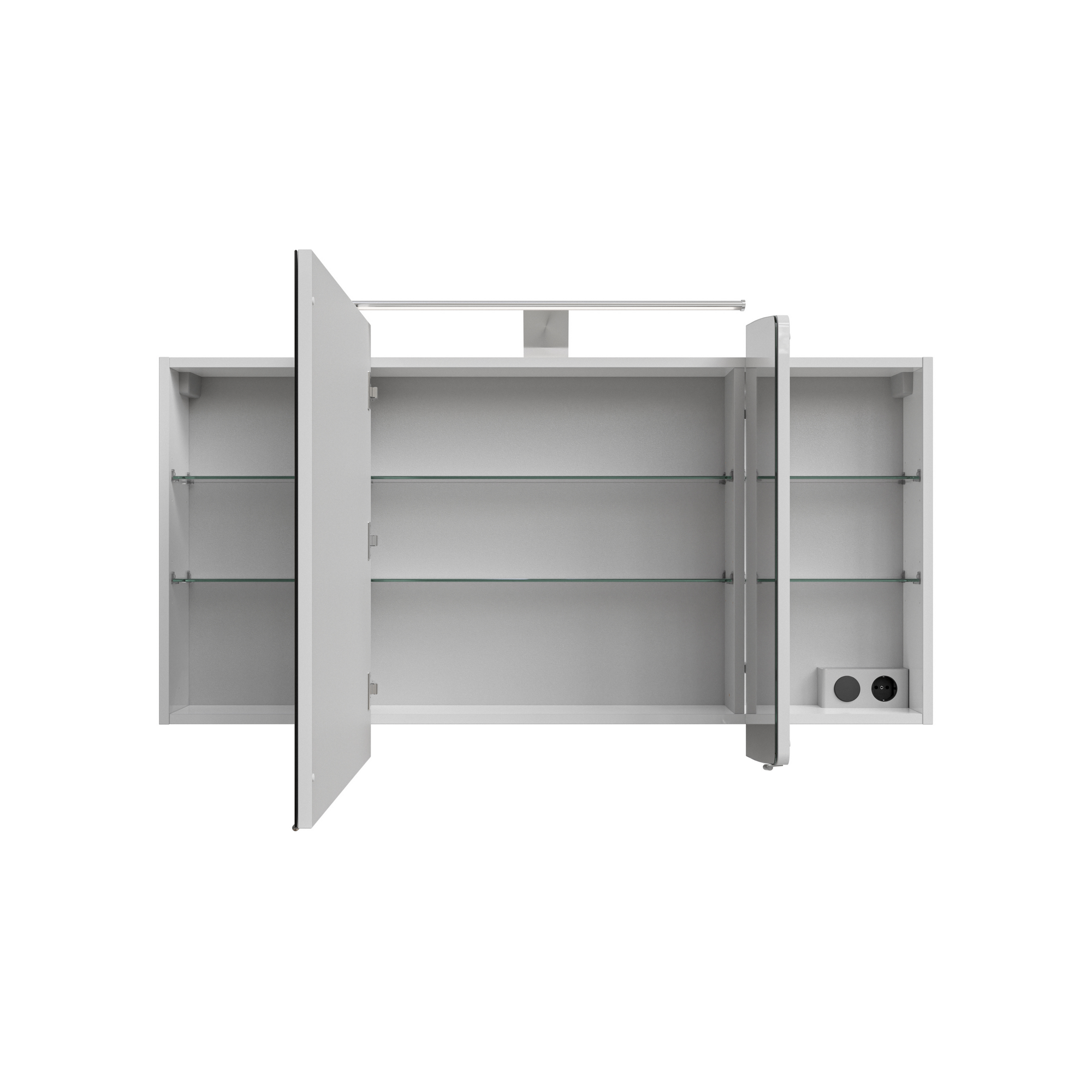 LED-Spiegelschrank 'Taiga' weiß glänzend 120 x 67 x 17 cm