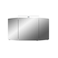 Verkleinertes Bild von Spiegelschrank 'Taiga' graphitfarben Struktur quer 120 cm mit LED-Aufsatzleuchte