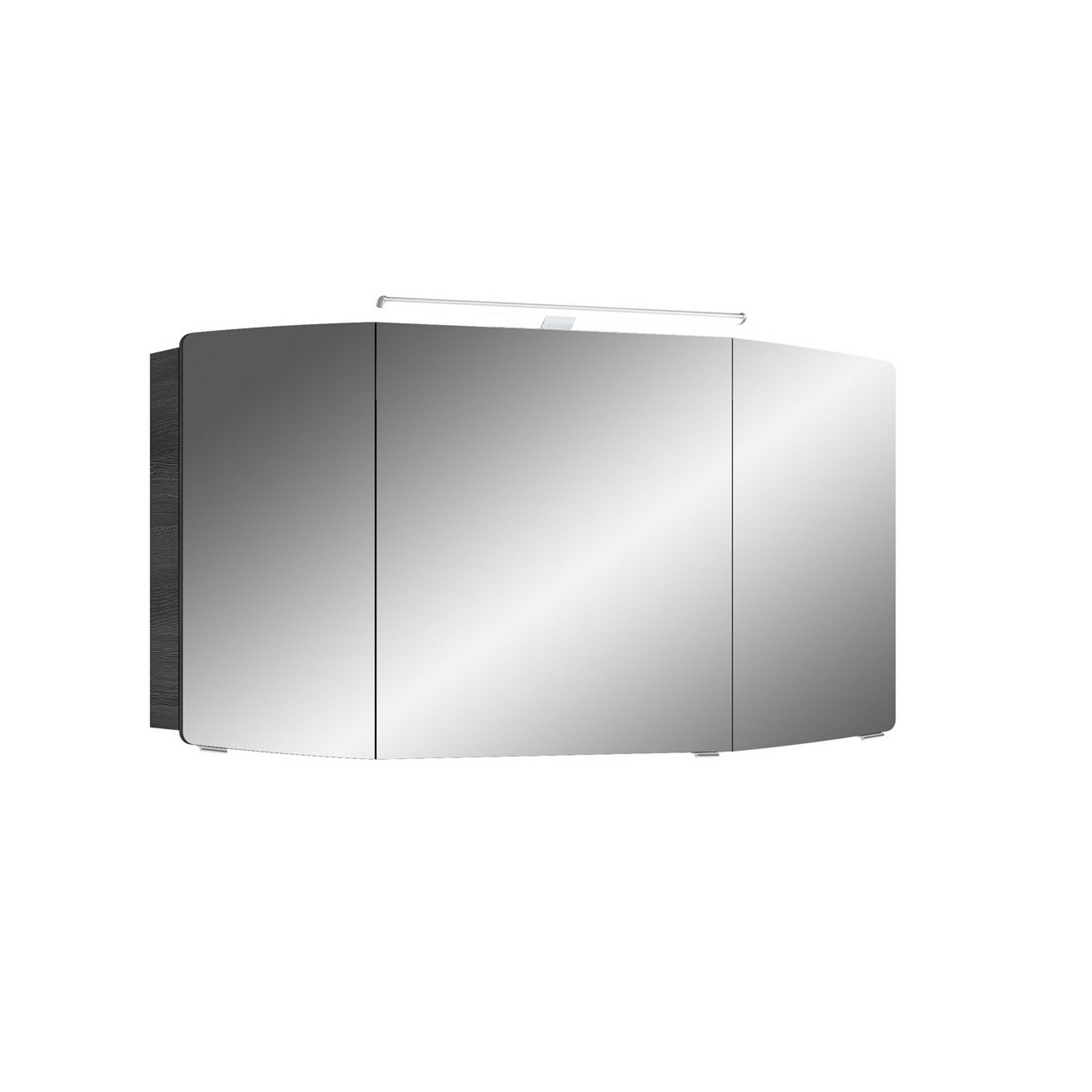 Spiegelschrank 'Taiga' graphitfarben Struktur quer 120 cm mit LED-Aufsatzleuchte + product picture