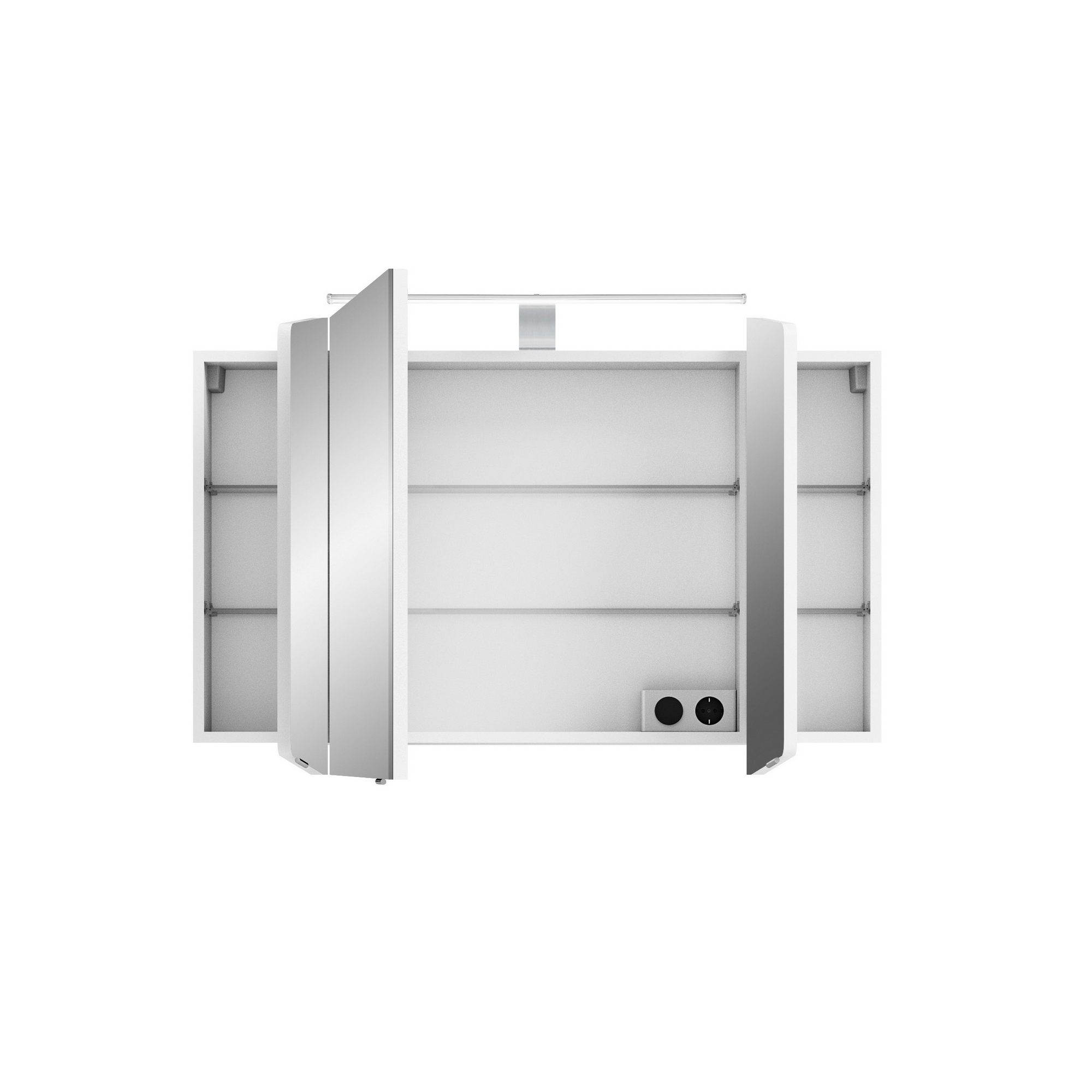 Spiegelschrank 'Taiga' weiß glanz 100 cm mit LED-Aufsatzleuchte + product picture