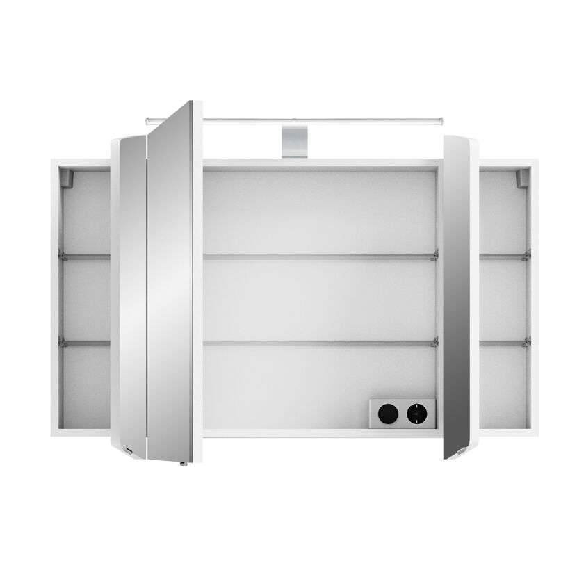 LED-Spiegelschrank 'Taiga' weiß 100 x 67 x 17 cm