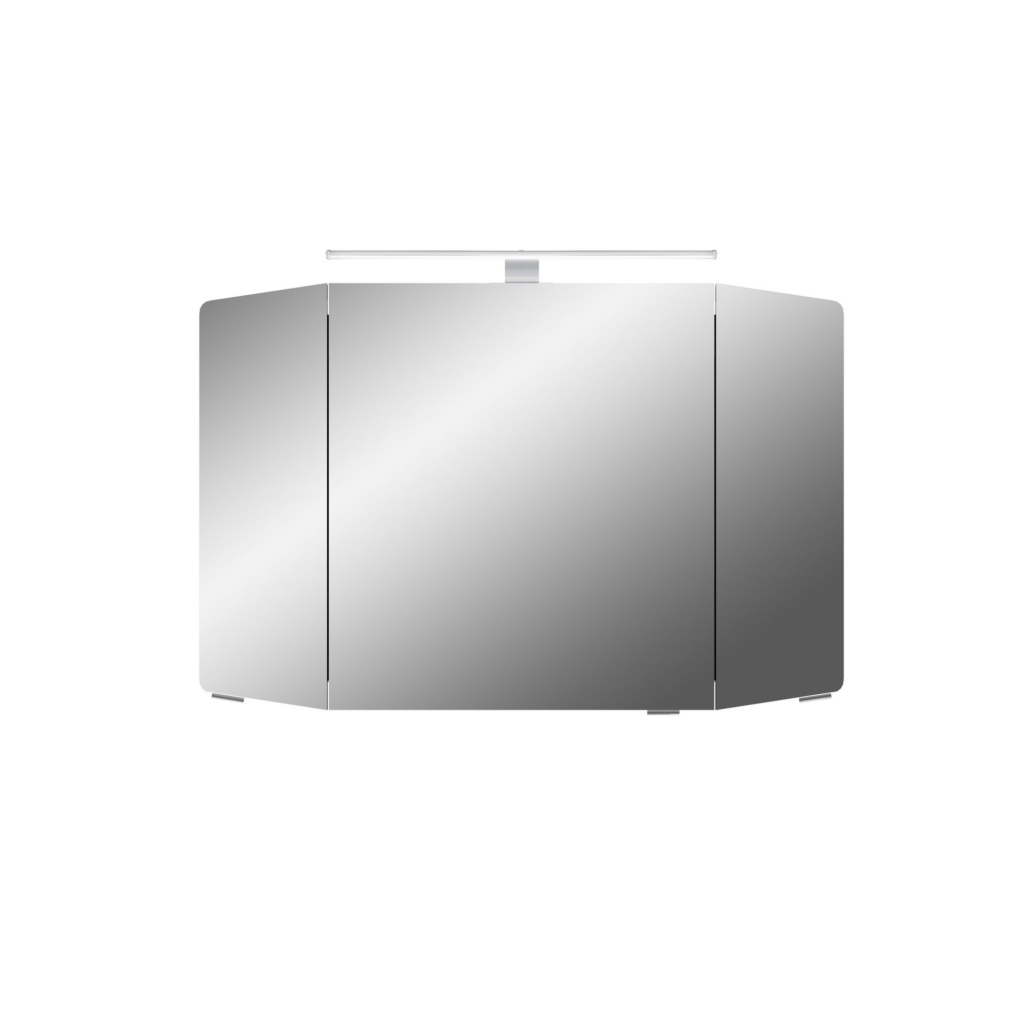 Spiegelschrank 'Taiga' graphitfarben Struktur quer 100 cm mit LED-Aufsatzleuchte + product picture