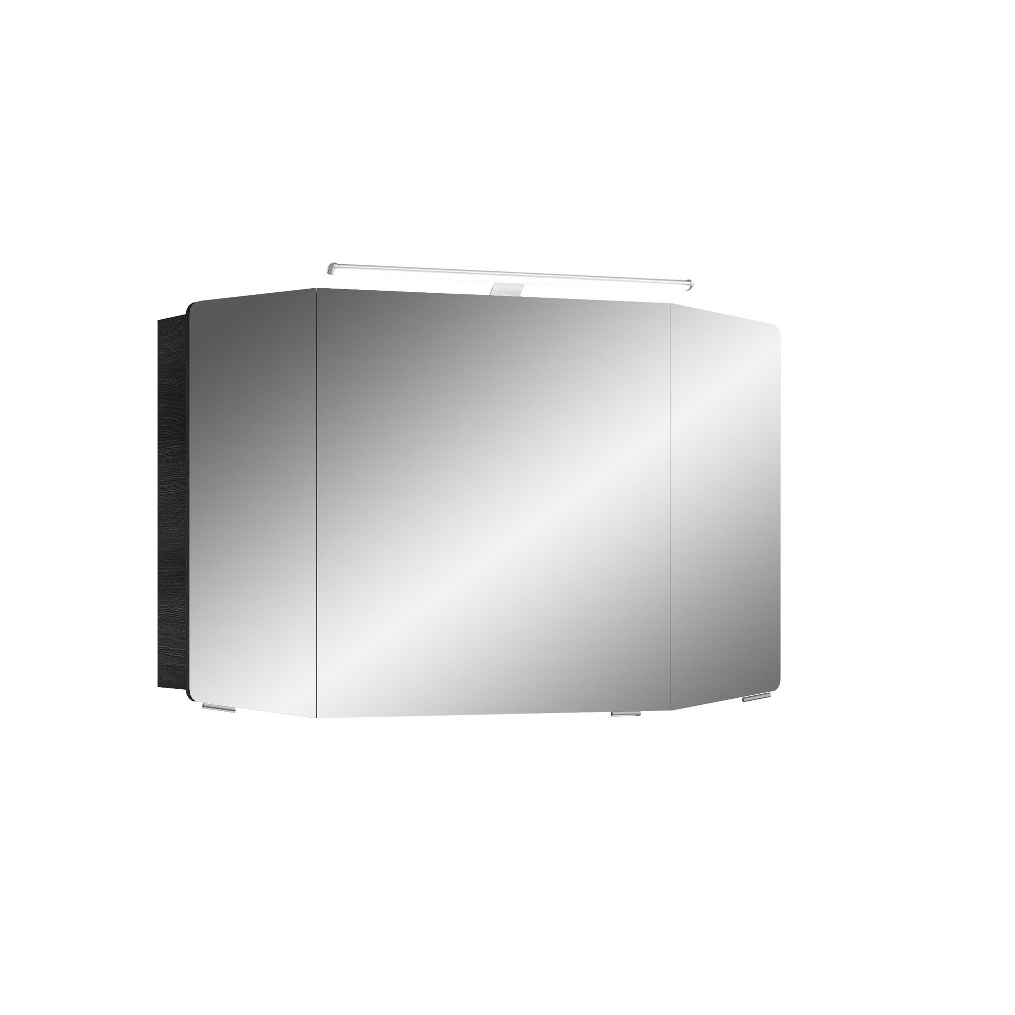Spiegelschrank 'Taiga' graphitfarben Struktur quer 100 cm mit LED-Aufsatzleuchte + product picture