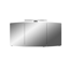 Verkleinertes Bild von Spiegelschrank 'Taiga' graphitfarben Struktur quer 140 cm mit LED-Aufsatzleuchte