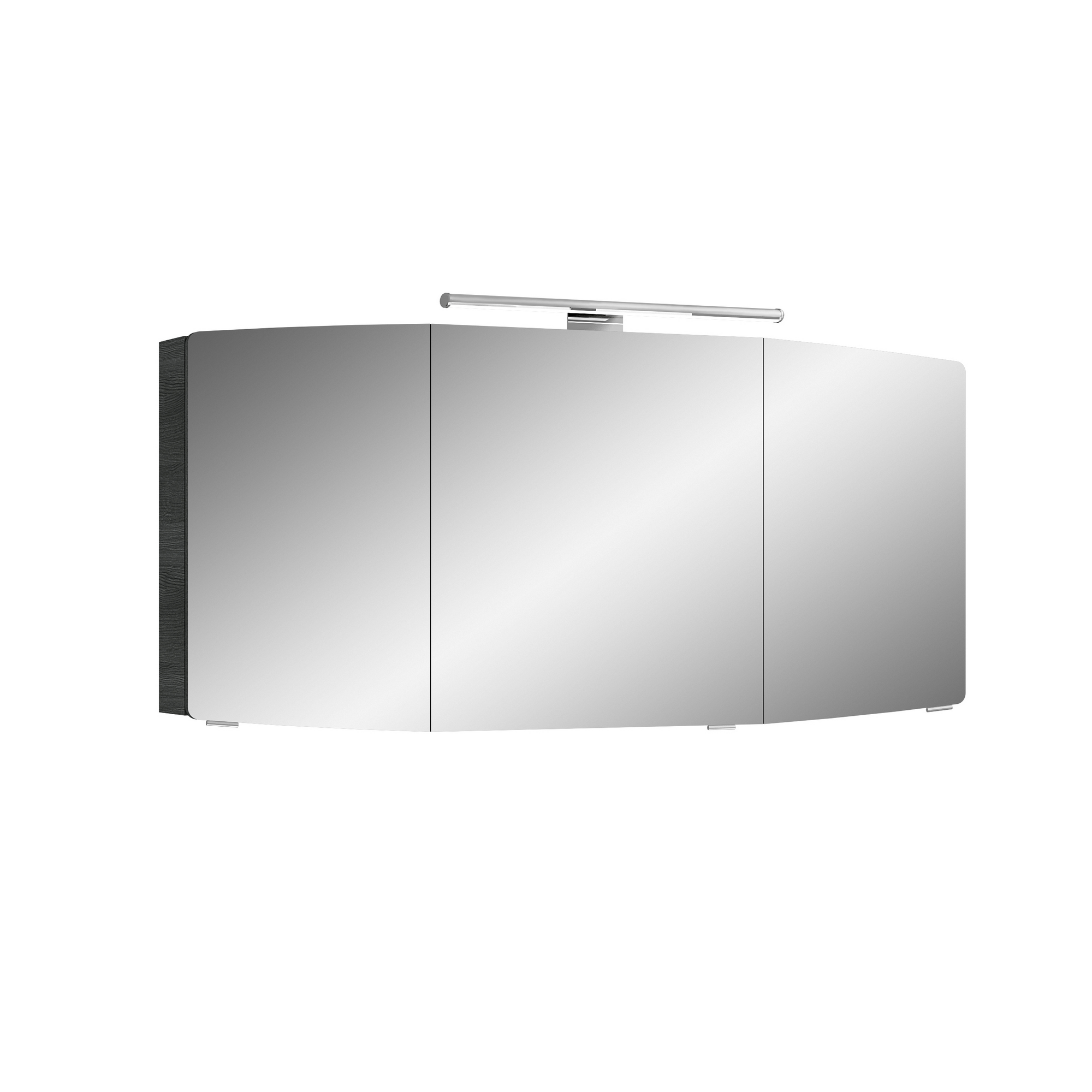 Spiegelschrank 'Taiga' graphitfarben Struktur quer 140 cm mit LED-Aufsatzleuchte + product picture