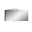 Verkleinertes Bild von Spiegelschrank 'Taiga' graphitfarben Struktur quer 140 cm mit LED-Aufsatzleuchte