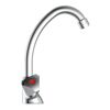 Chrom Wasserhahn mit rotem Knopf