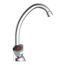 Chrom Wasserhahn mit rotem Knopf