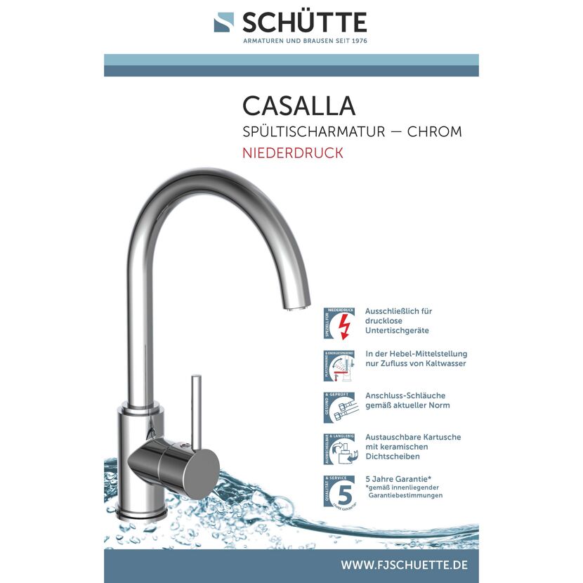 Niederdruck-Spültischarmatur 'Casalla' rund chromfarben