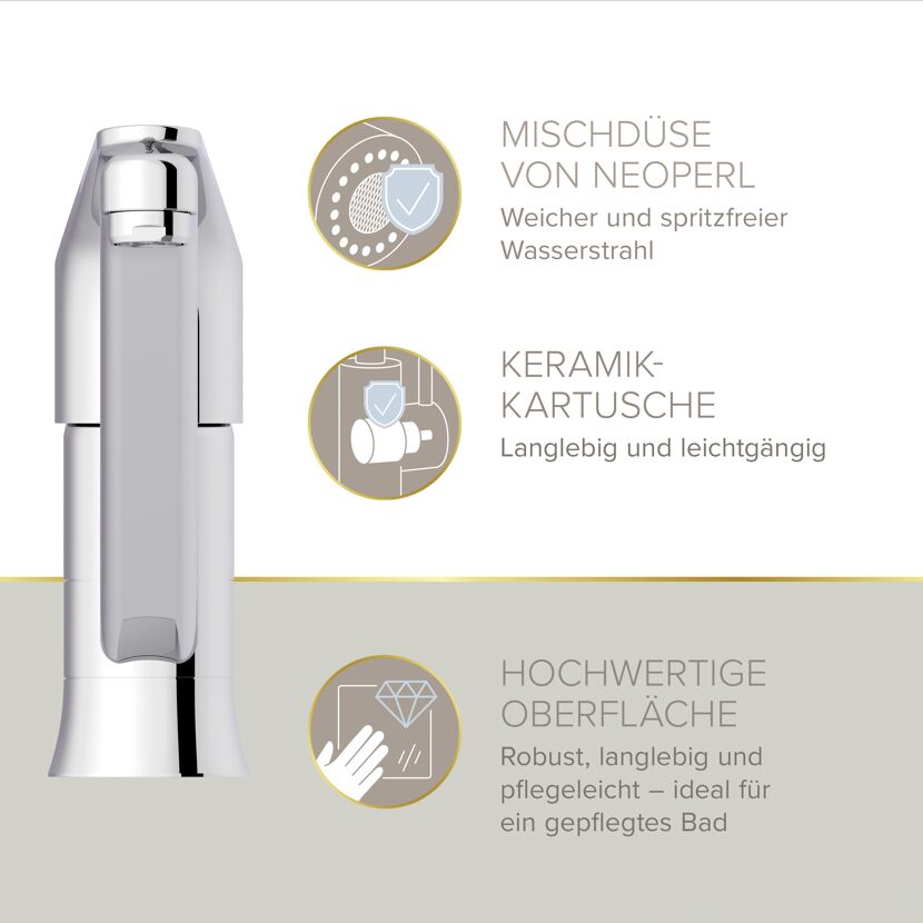 Spültischarmatur 'Kela' chromfarben 18,7 cm