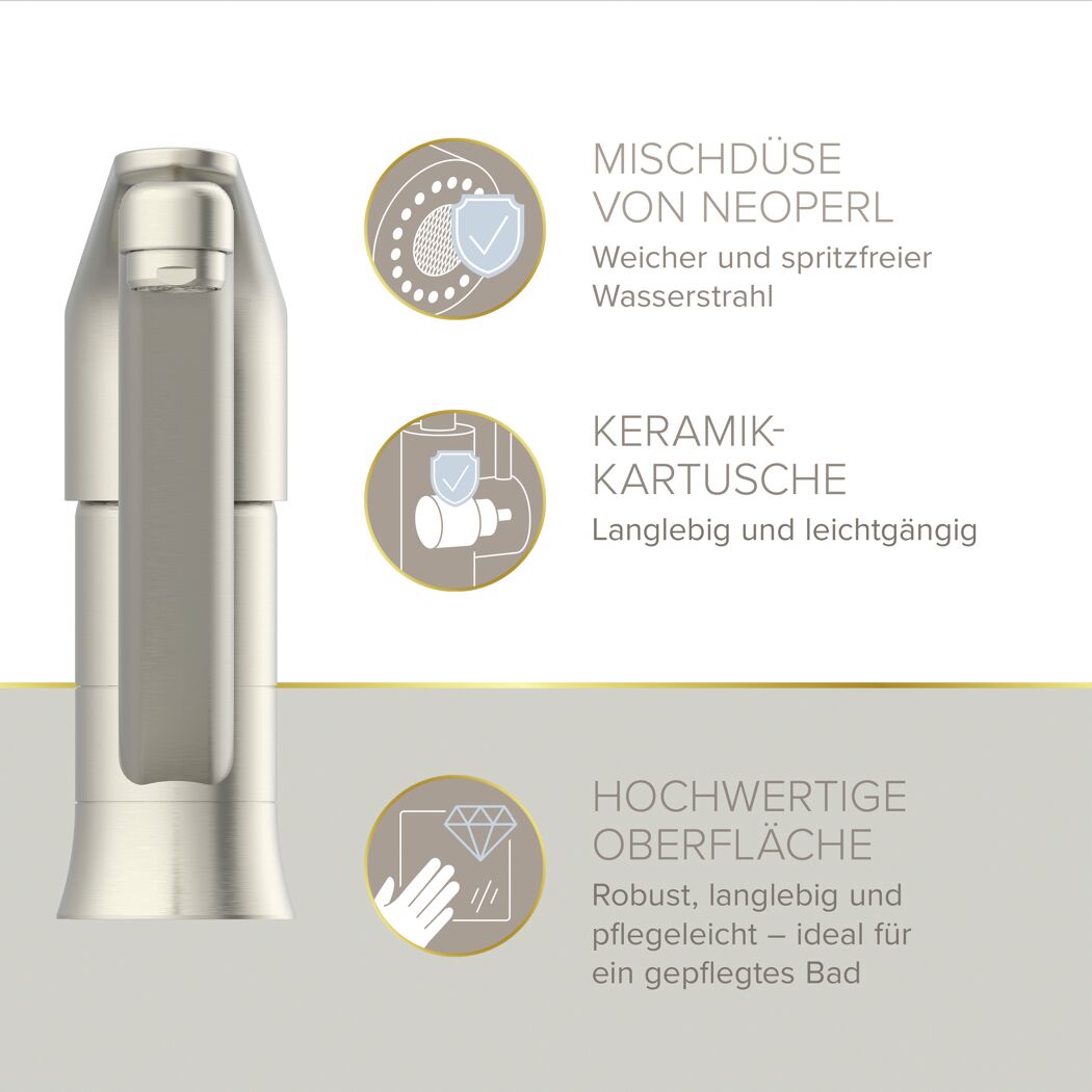 Küchenarmatur 'Kela' nickelfarben 18,7 cm