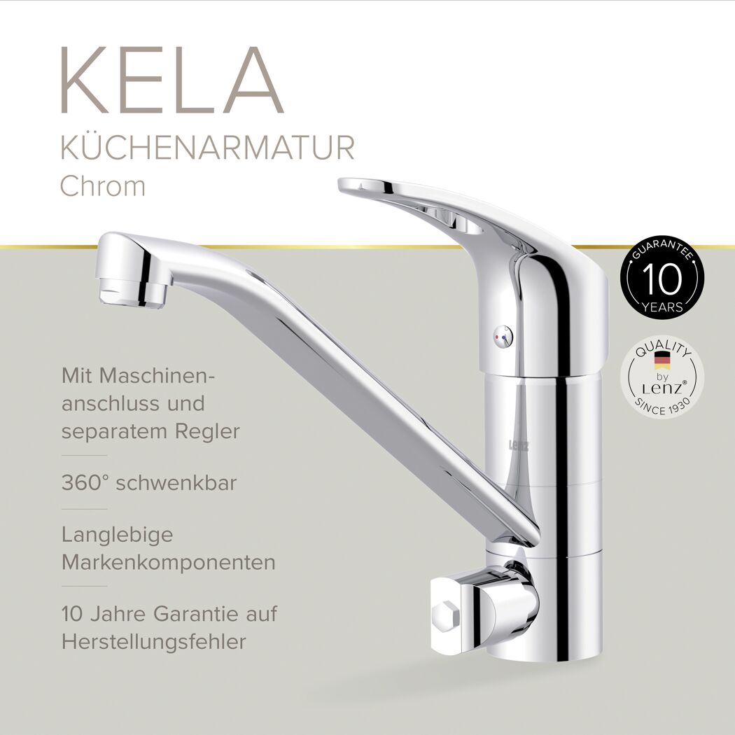 Küchenarmatur 'Kela' chromfarben 20,4 cm
