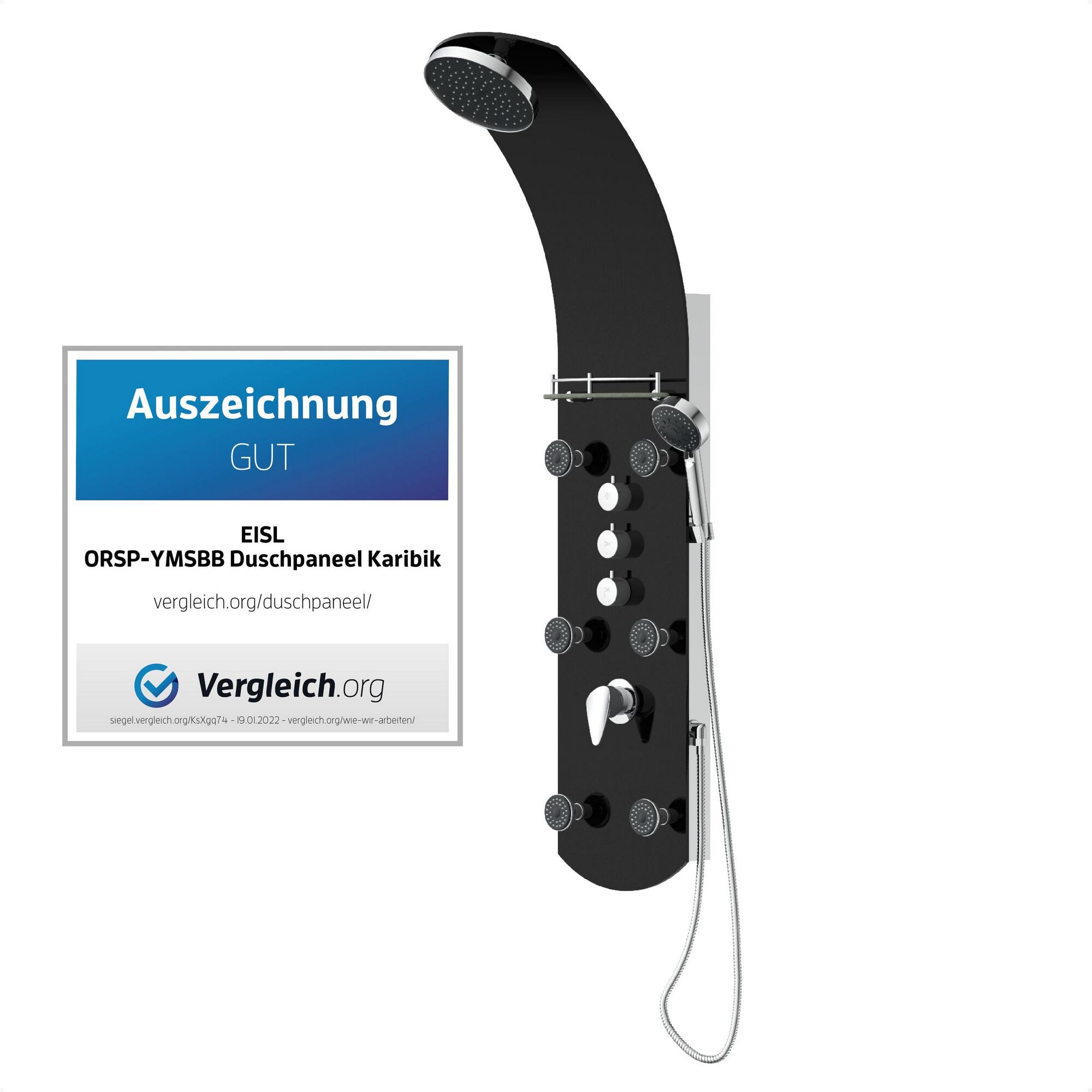 Schwarzes Duschpaneel Karibik von EISL