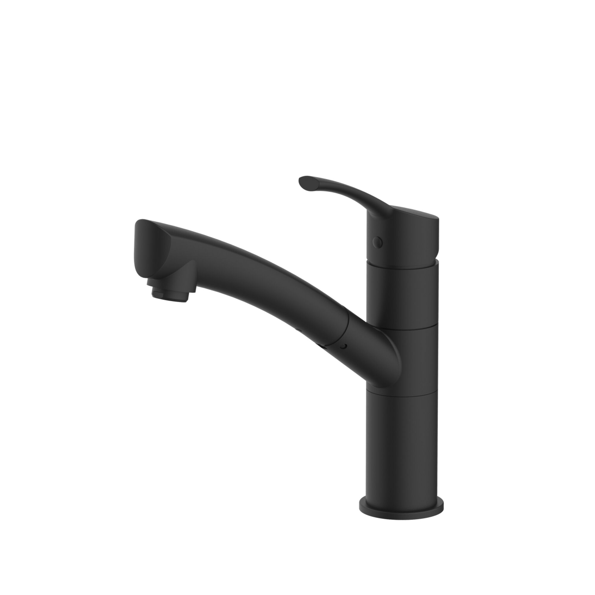 Schwarze Küchenarmatur mit herausziehbarem Schlauch