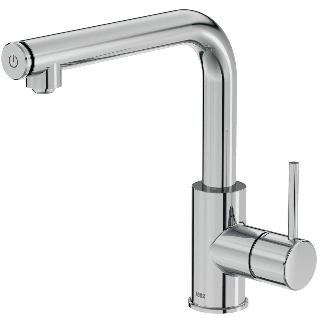 Chrom glänzende Spültischarmatur VADA SPT mit Push-Funktion