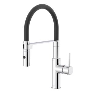 Spültischarmatur 'Nalu' chromfarben schwenkbar mit Pendelbrause 20,6 cm