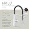 Küchenarmatur 'Nalu' chromfarben schwenkbar mit Pendelbrause 20,6 cm