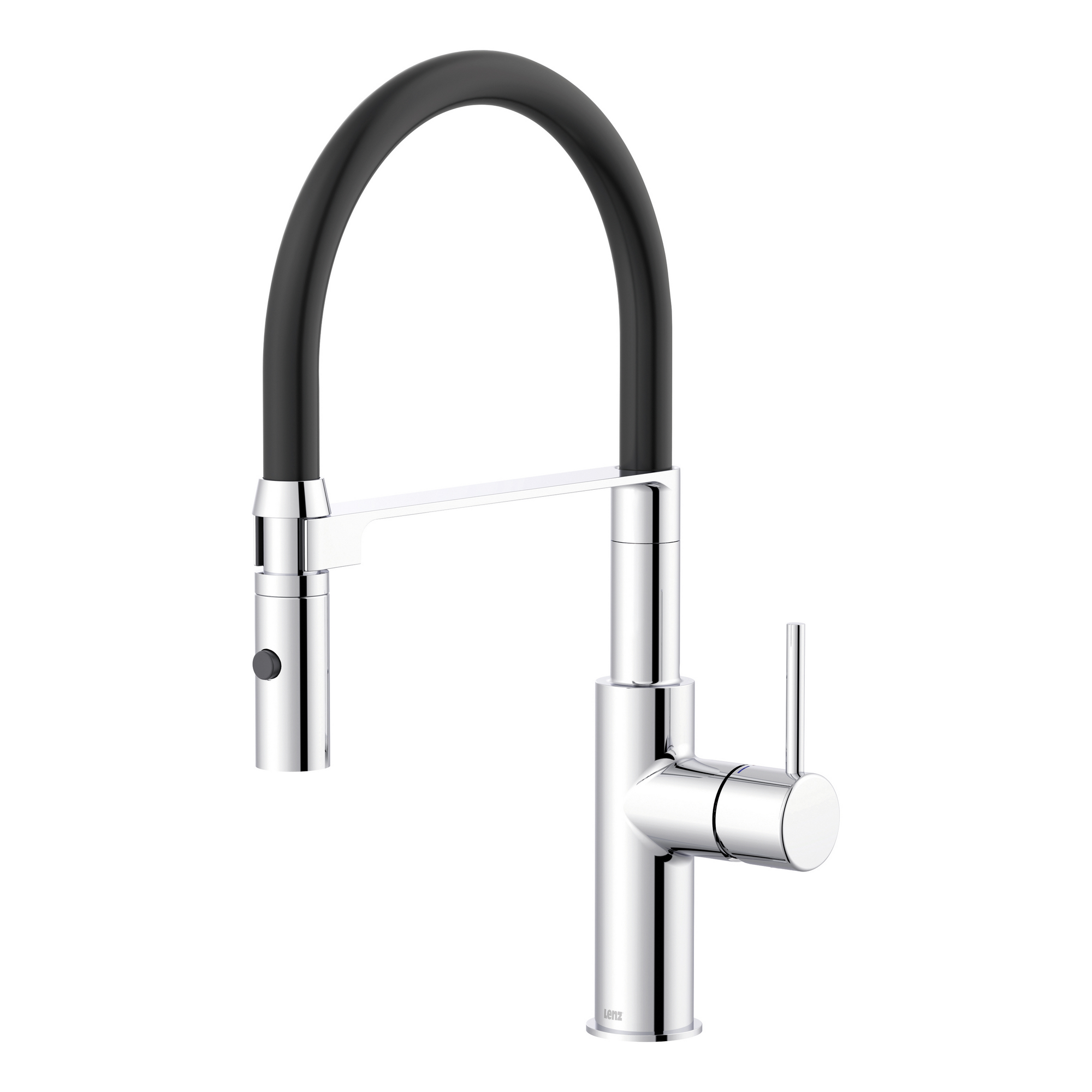 Spültischarmatur 'Nalu' herausziehbar verchromt/schwarz 42,7 cm