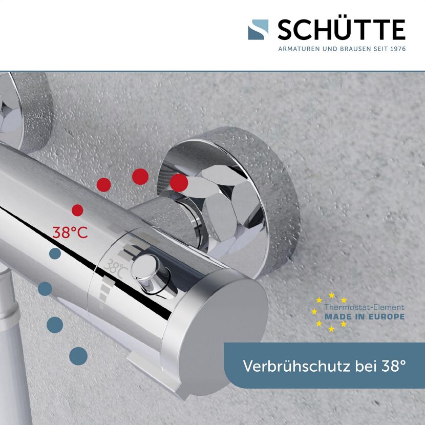 Duscharmatur mit Verbrühschutz bei 38 Grad