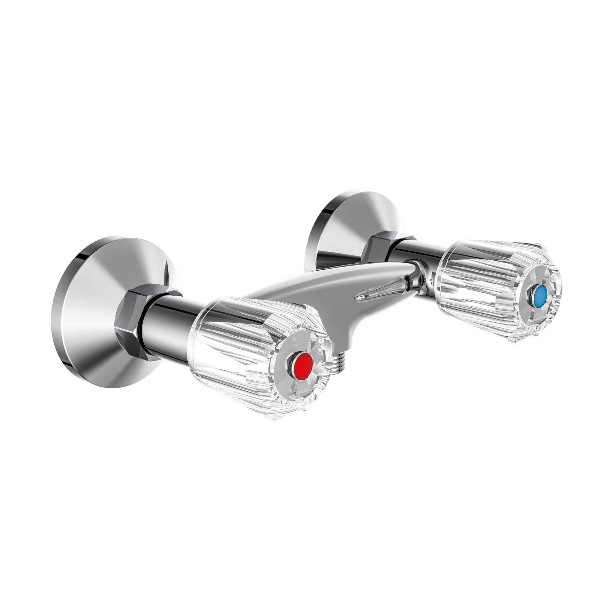 Zweigriff-Brausearmatur Savino mit zwei Acrylgriffen