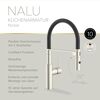 Küchenarmatur 'Nalu' nickelfarben schwenkbar mit Pendelbrause 26 cm