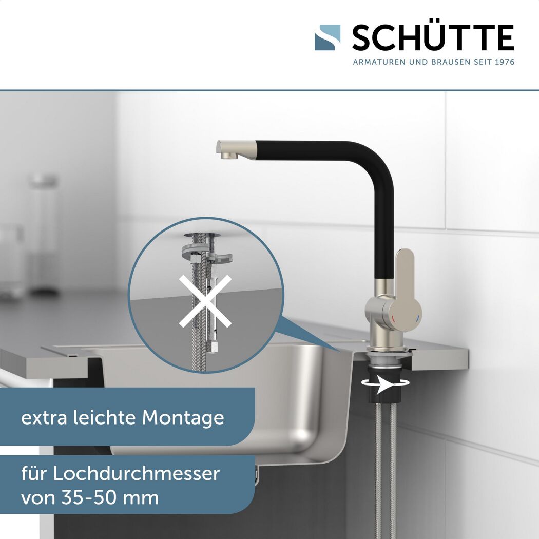 Spültischarmatur 'Rio' Edelstahloptik schwarz matt