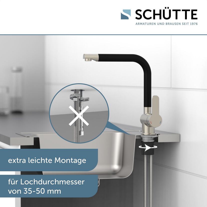 Spültischarmatur 'Rio' Edelstahloptik schwarz matt