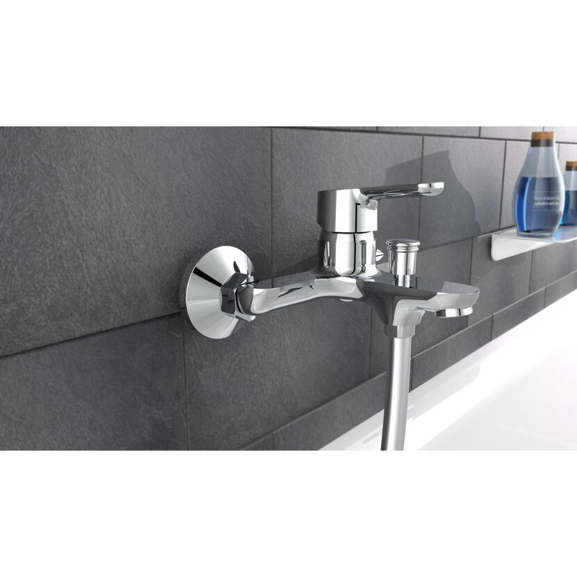 Chrom Wannenarmatur VICO mit Brauseschlauch