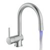 Chrom Spültischarmatur Stella LED mit blauem Wasserstrahl