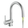 Chromfarbene Spültischarmatur Stella LED mit Wasserstrahl