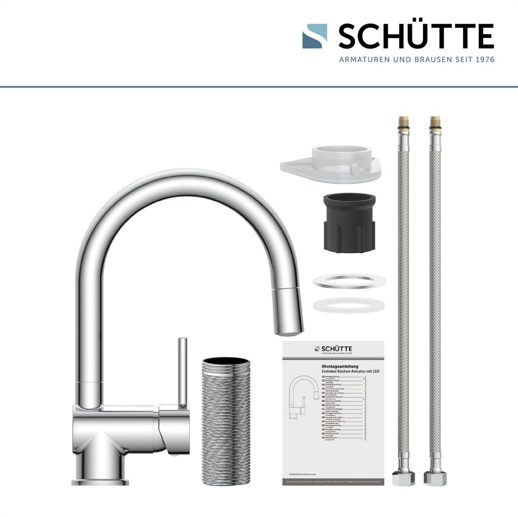 Schütte Einhebel Küchenarmatur Stella LED chrom mit Montageanleitung