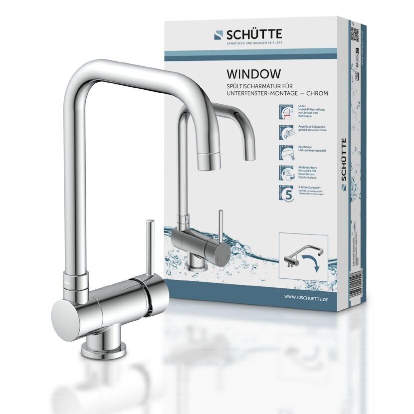 Schütte Spültischarmatur Window Chrom für Unterfenstermontage
