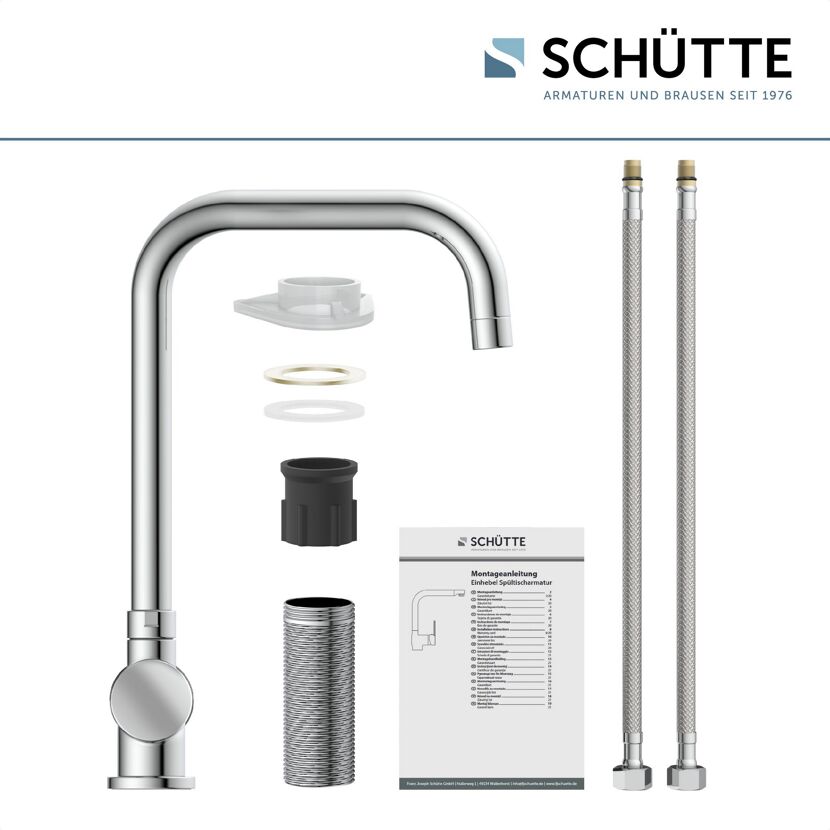 Schütte Einhand-Spültischbatterie Window chrom mit Einzelteilen und Anleitung