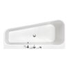 Weiße asymmetrische Badewanne