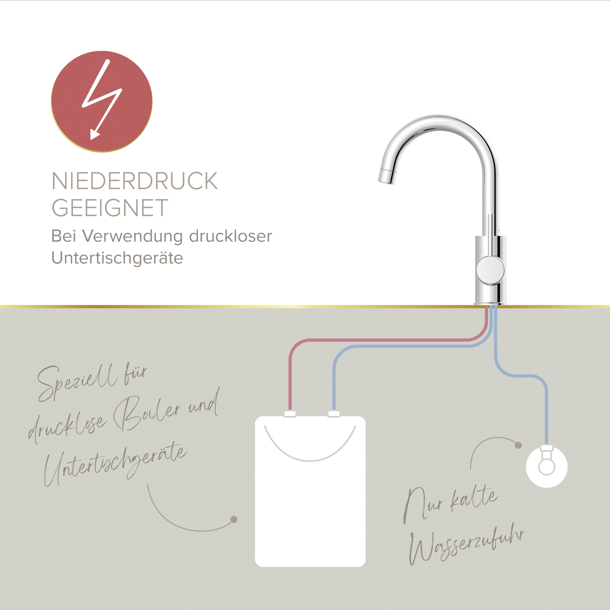 Niederdruck-Waschtischarmatur 'Bow 2' chromfarben 28,2 cm
