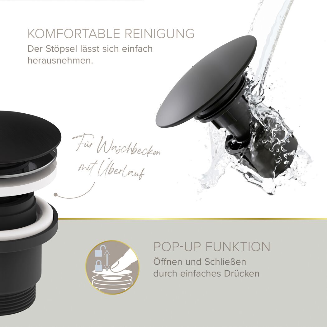 Waschtischarmatur 'Bow²' schwarz-matt 12,7 cm