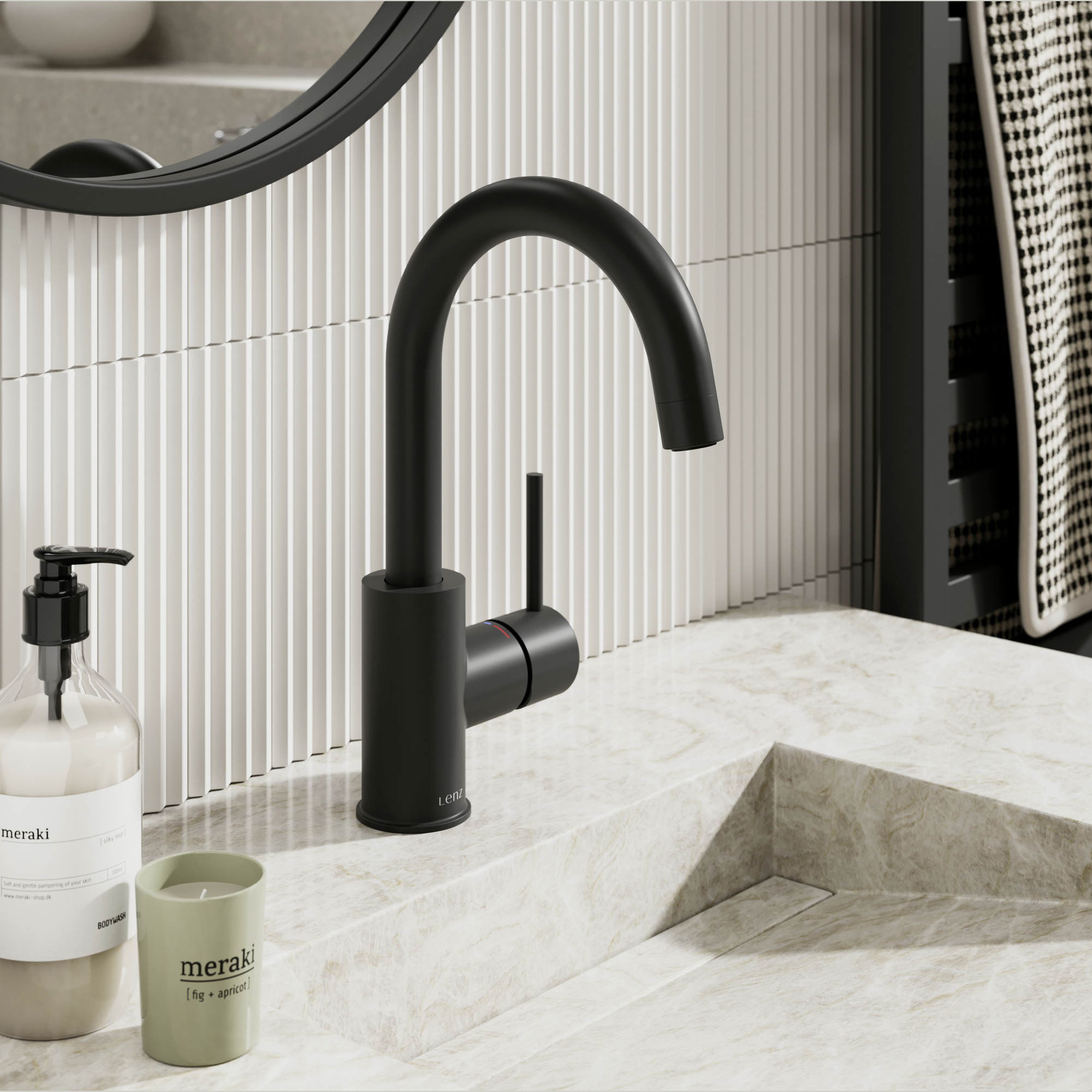 Waschtischarmatur 'Bow 2' schwarz 28,2 cm