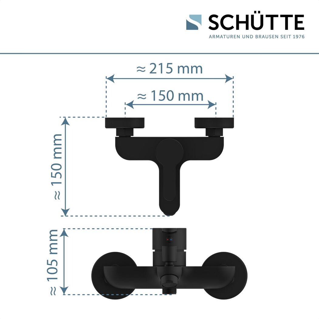 Badewannenarmatur 'Denver' matt schwarz
