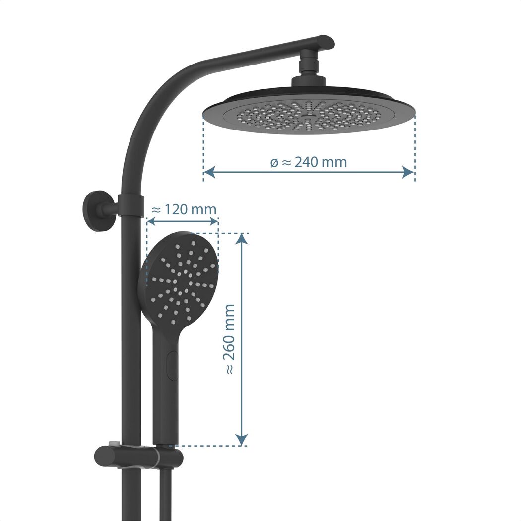Duschsystem 'Madura Fresh' schwarz
