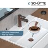 Waschbecken mit SCHÜTTE WT-Armatur Elephant Kupfer und Pop-up Ventil