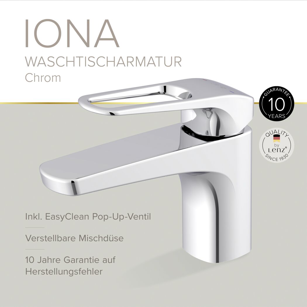 Waschtischarmatur 'Inoa' chromfarben 17,5 cm