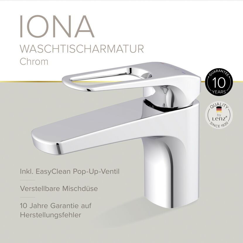 Waschtischarmatur 'Inoa' chromfarben 17,5 cm