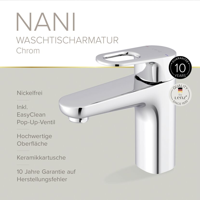 Waschtischarmatur 'Nani' chromfarben 16 cm