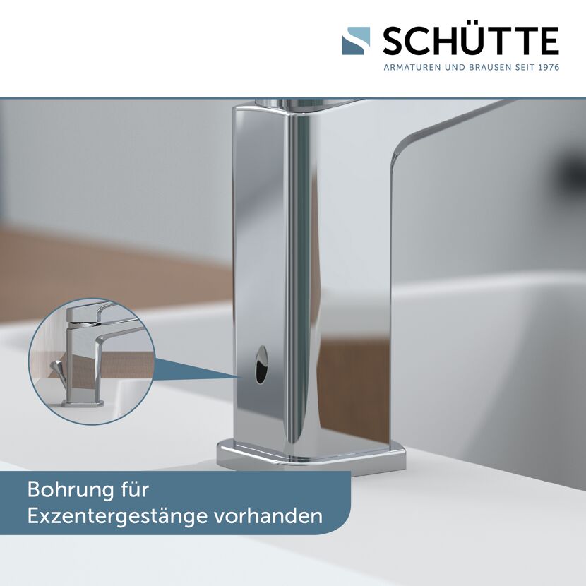 Waschbeckenarmatur chrom mit Exzentergestänge