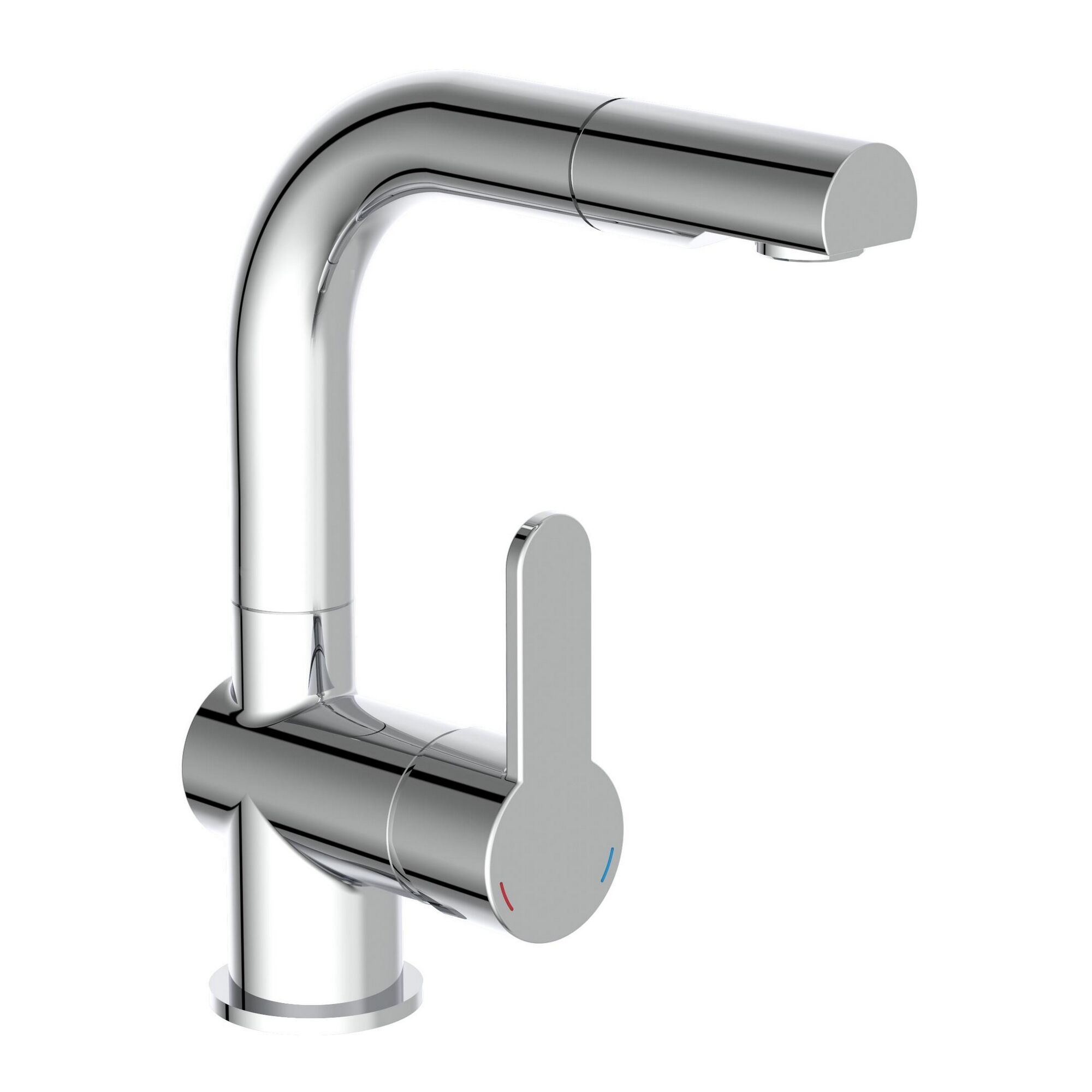 Chrom Armatur mit rundem Auslauf und einem Hebel